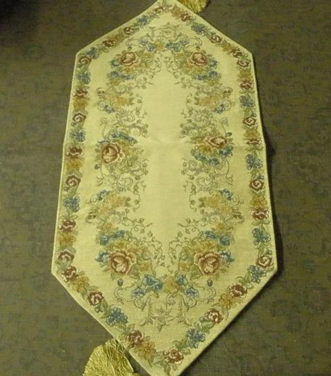 Picture of Tapestry Trading KA1346 13 x 46 in. Begium Table Runner Carnian- Beige