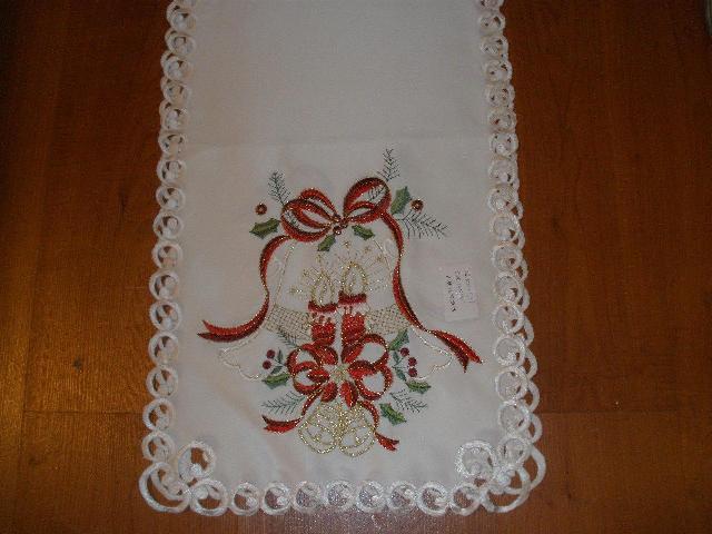 Picture of Tapestry Trading MH09123-1472 14 x 72 in. Embroidered Christmas Candles Cutwork Table Runner