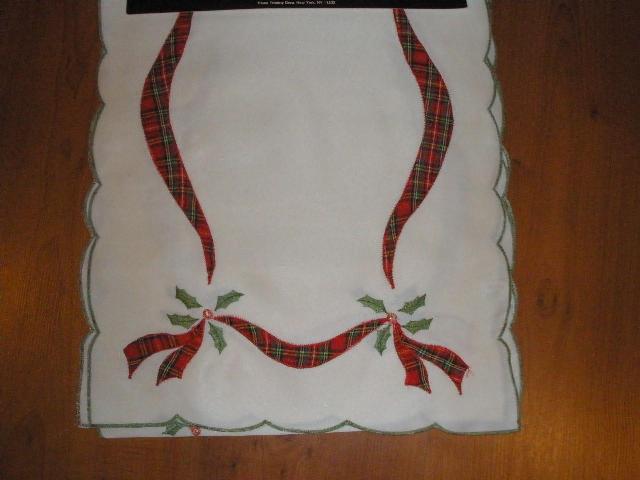 Picture of Tapestry Trading ZC09008-1472 14 x 72 in. Embroidered Christmas Ribbon Cutwork Placemats