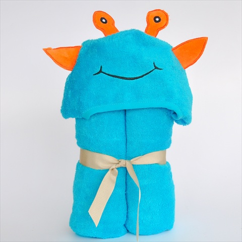 Picture of Little Ashkim BHTA001 Baby Alien Hooded Bamboo Turkish Towel - Turquoise- 0-24 Months