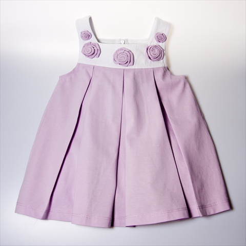 Picture of Little Ashkim BGLRPDRESS1218 Sleeveless Dress With Rose Petals - Lilac- 12-18 Months