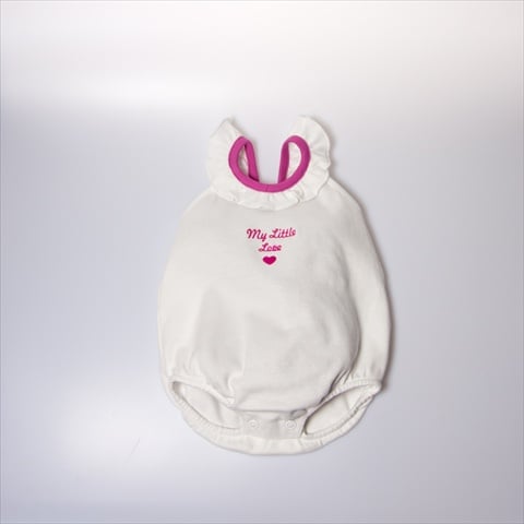 Balloon Ribbon & Ruffle Bodysuit - White- 0-3 months