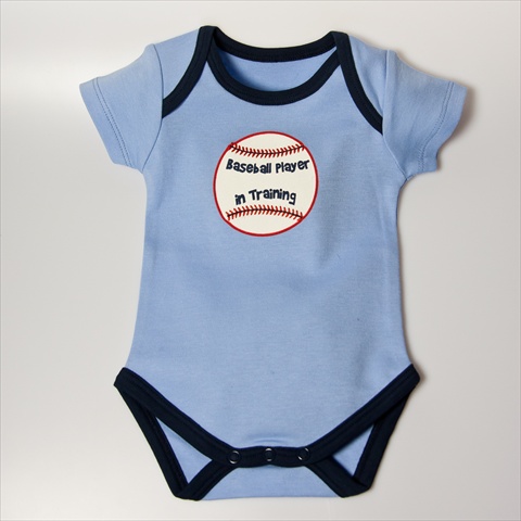 BBBASEBBS912 Baseball Bodysuit - Blue- 9-12 months