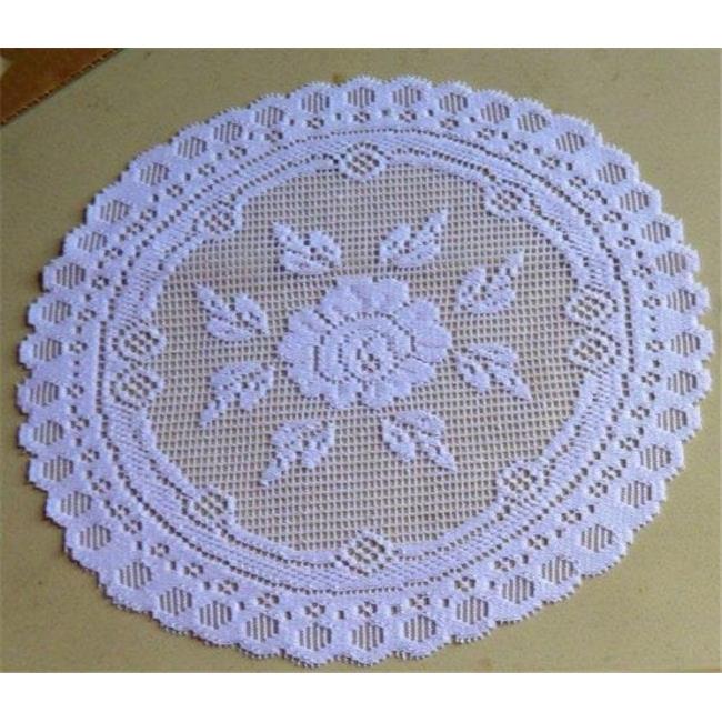 Tapestry Trading 652W8 8 in. European Lace Doily- White