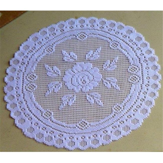 Tapestry Trading 6520W16 16 in. European Lace Doily- White