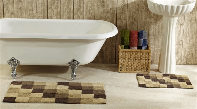 Picture of Better Trends 2PC2440BR Tiles Bathrug&#44; Brown - 24 x 40 in. 2 Pieces