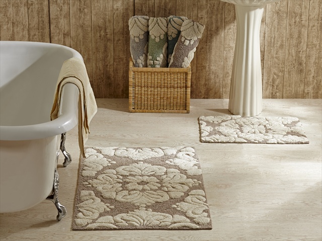 Picture of Better Trends 2PC2440SDNA Medallion Bathrug&#44; Beige & Natural - 24 x 40 in. 2 Pieces