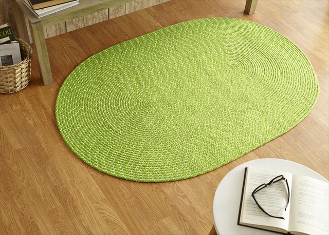 Picture of Better Trends BRSSR8RLI Sun Splash Braided Rug&#44; Lime - 8 ft. Round