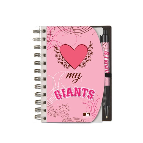 National Design Deluxe Hardcover 4 x 6 in. Pink Notebook & Pen Set - Grip - San Francisco Giants