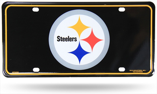 Picture of Rico NFL Pittsburgh Steelers Black Metal License Plate Tag