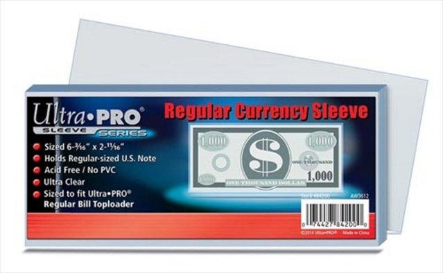 Picture of Ultra Pro Regular Currency Sleeve&#44; 100 Count