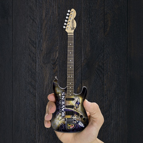 GMNFL03 NFL Baltimore Ravens Miniature Guitar