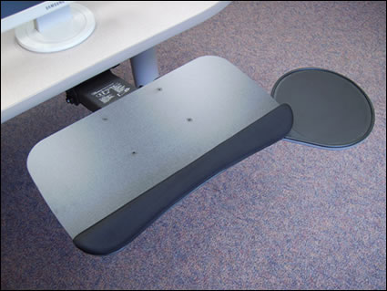 Picture of Systematix PHPLFSS21T Slimline Phenolic Keyboard Platform With Swivel Mouse & Lever Free Sit-Stand Arm