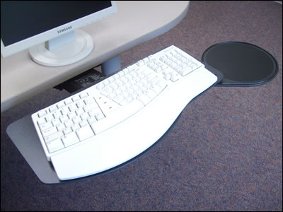 Picture of Systematix PMNPLF17T Slimline Natural Phenolic Keyboard Platform With Swivel Mouse & Lever Free Arm