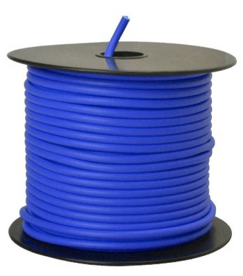 Primary Wire, 12 AWG, 1C C, Blue, PVC, Stranded, 60V, 100 ft.