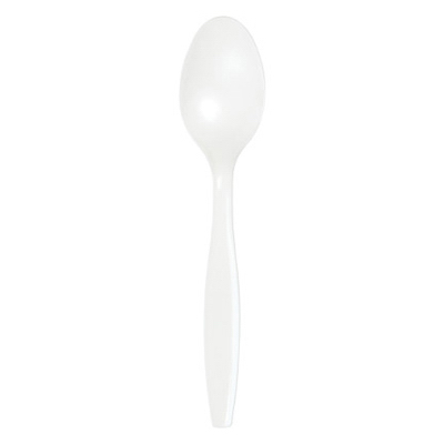 Picture of Creative Converting 010550B Plastic Spoon- White- 50 Count