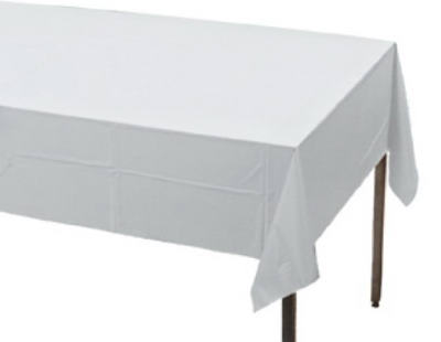 Picture of Creative Converting 813272 50 x 108 in. Better Than Linen Table Cover, White