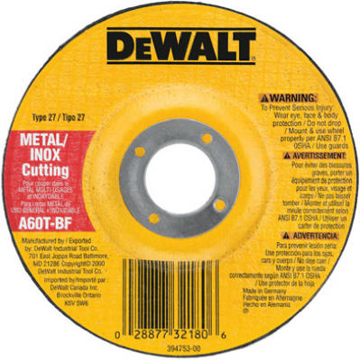 Picture of Dewalt Accessories DW8420 4 x .045 x 0.62 In. Cutt Wheel