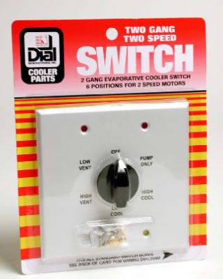 Picture of Dial Mfg 7131 2 Speed 6 Position Evaporative Cooler Wall Switch- Metal