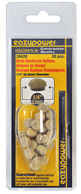 39420 0.25 in. Mushroom Plug, 20 Pack