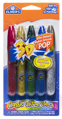 Picture of Elmers E642 3D Glitters Paint Pens&#44; 5 Pack