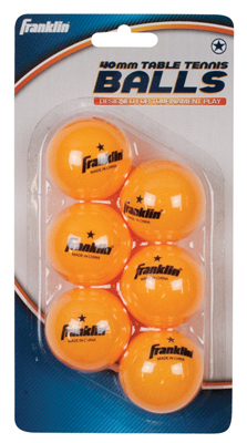 Picture of Franklin Sports 57105 Table Tennis Balls- Orange - 6 Pack