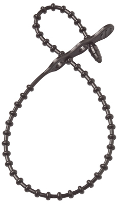 45-24BEADBK Reusable Beaded Cable Tie - Black - 24 in. - Pack of 5 - 140 LB Strength