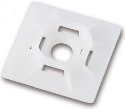 45-MB Cable Tie Mounting Base With Screw Hole - White- 5 Pack