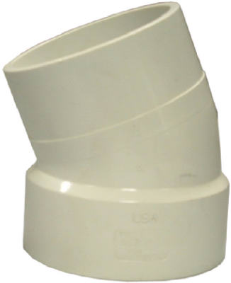 75840 4 in., 22.5 Degree PVC-DWV Street Elbow, White
