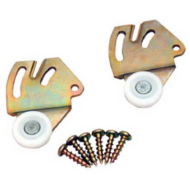 L E Johnson 2228PPK2 Pair 0.38 in. Offset 2 Wheel Bypass-Sliding Door Hangers