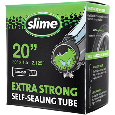Slime 20" x 1.5-2.125" Schrader Extra Strong Self-Sealing Bicycle Tubes (30049)