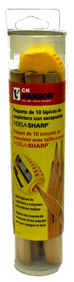 Picture of CH Hanson 00213 Medium Carpenter Pencils & Versa Sharp Sharpener&#44; 10 Pack