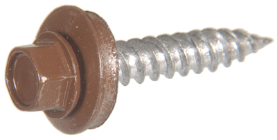 47736 10 x 1.5 in. Brown Painted Hex Washer Head Self-Piercing Sheeter Screws