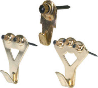 42086 Classic Picture Hangers & Nails- Brass- Pack - 32