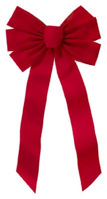 Picture of Holiday Trim 7964 7 Loop Velvet Bow - Red