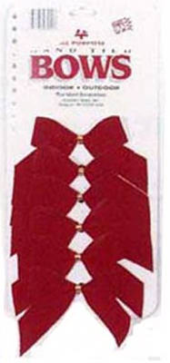 Picture of Holiday Trim 7920 6 Pack 2 Loop Velvet Bow - Red