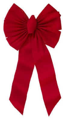 Picture of Holiday Trim 7355 7 Loop Velvet Bow - Red