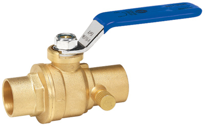 Homewerks 3/4 in. Brass Sweat Ball Valve with Drain Full Port Quarter-Turn Lever For Water/Oil/Gas