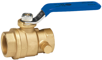 119-2-12-12 0.5 in. Brass Stop & Waste Ball Valve