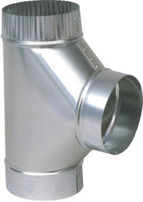 GV0899 8 in. HVAC 26 Gauge Galvanized Tee
