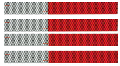 UL465004 12 in. Red & Silver Reflective Tape - 4 Pack