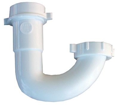 03-4227 PVC Lavatory Drain Sink Trap J Bend, White