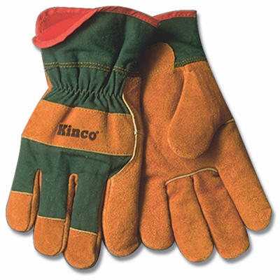 1721GR L Mens Suede Cowhide Leather Palm Glove - Large