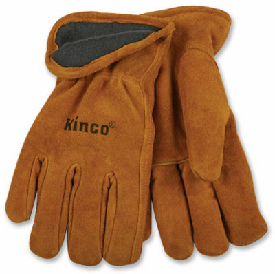 50RL M Men Lined Full Suede Cowhide Leather Glove - Medium