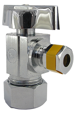 06-9263 0.62 Compression x 0.25 Quarter Turn Chrome Angle Valve