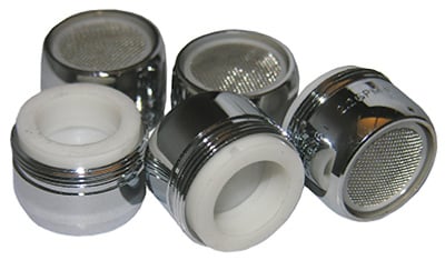 09-1017 0.93 Dual Thread Chrome Plated Brass Aerator - 5 Pack
