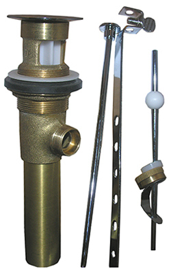 03-4625 Polished Brass Plated Lavatory Pop Up Drain Assembly - Polished Brass - 1.25 in.