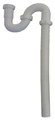 03-4339 1.25 White PVC Lavatory Floor Drain S-Trap