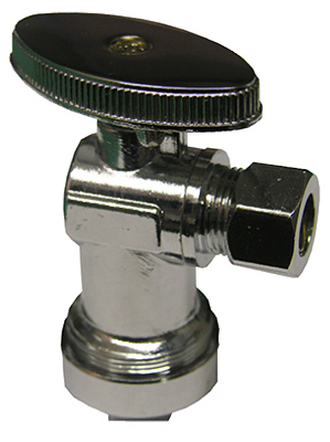 06-9293 Angle Stop Valve - 0.63 OD Quick Connect x 0.38 in.