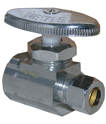 06-7273 0.5 x 0.37 in. Female Pipe Thread Chrome Straight Valve